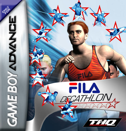 FILA Decathlon box art for GameBoy Advance